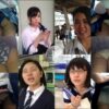 目の覚めるような青いパンティが生尻に食い込んでいるJKのスカート捲り盗撮動画