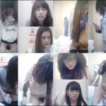 中腰で放尿後立ったまま股間を見せながら拭くメガネ女子をコンビニトイレで盗撮した動画